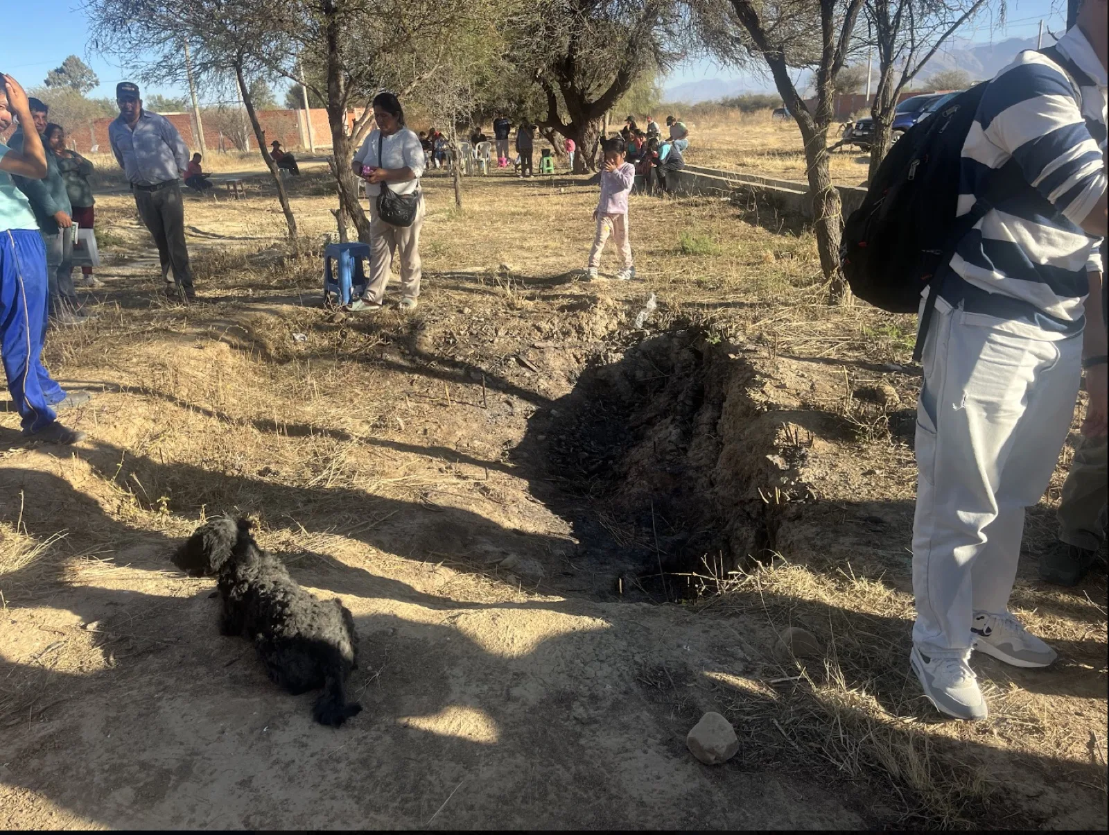 Community members gathered at the project site
