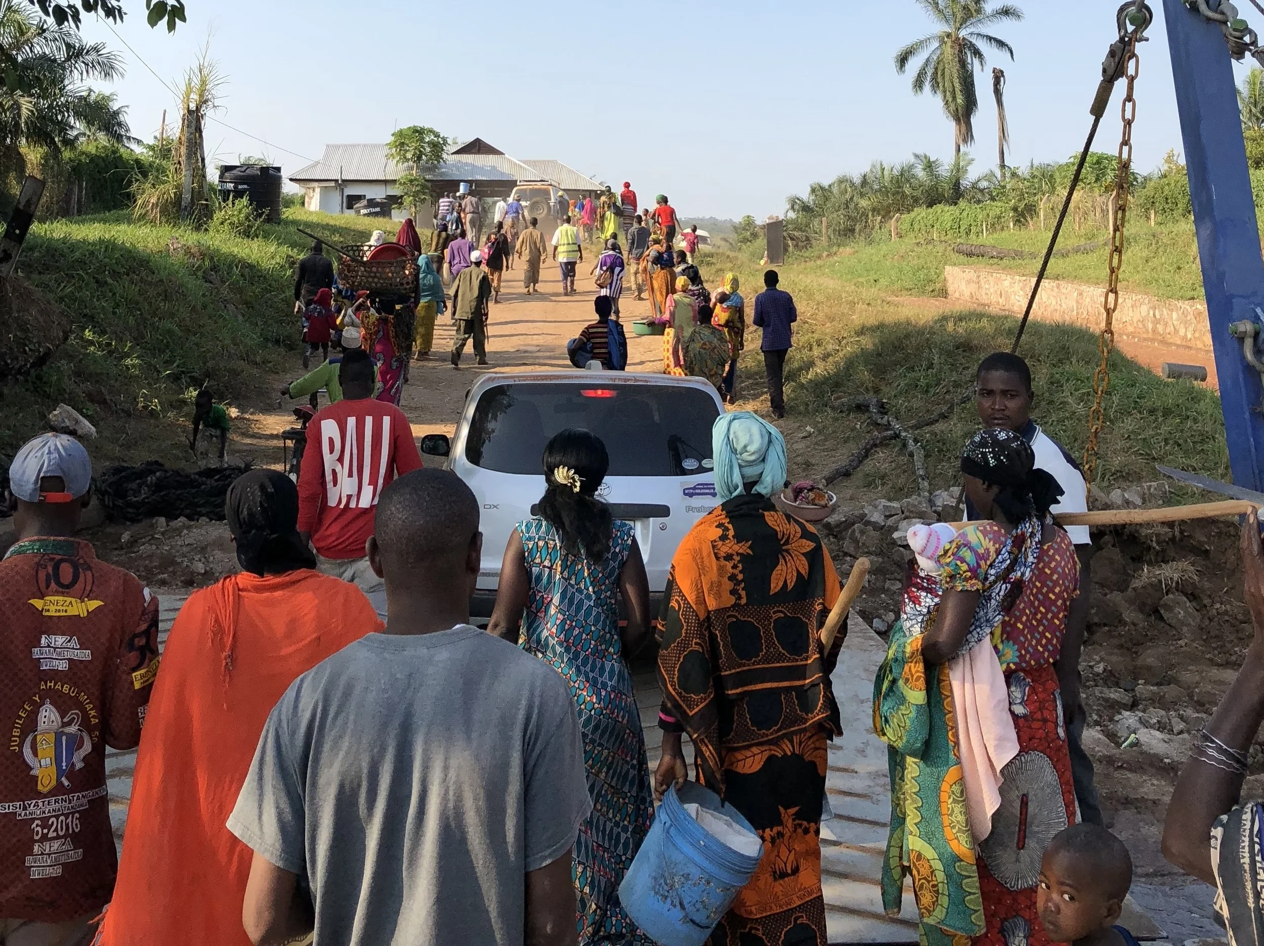 Community crossing the site in Sunuka, Tanzania