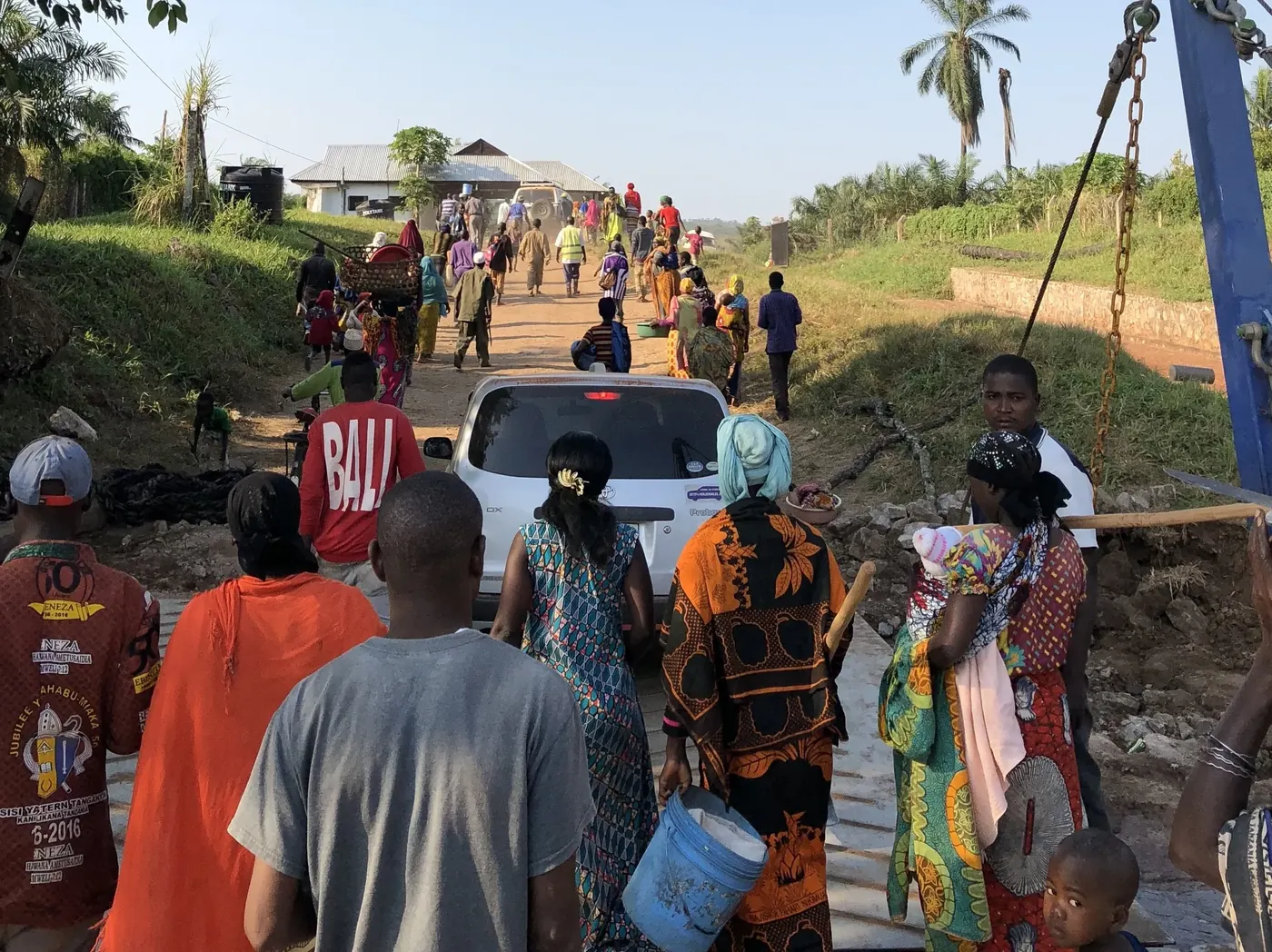 Community crossing the site in Sunuka, Tanzania
