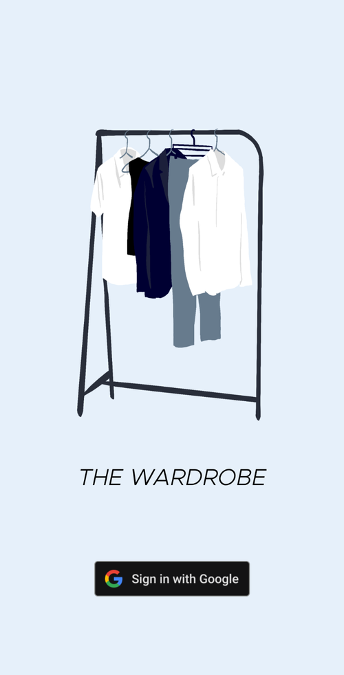 Sign-in screen of the Cornell Wardrobe app