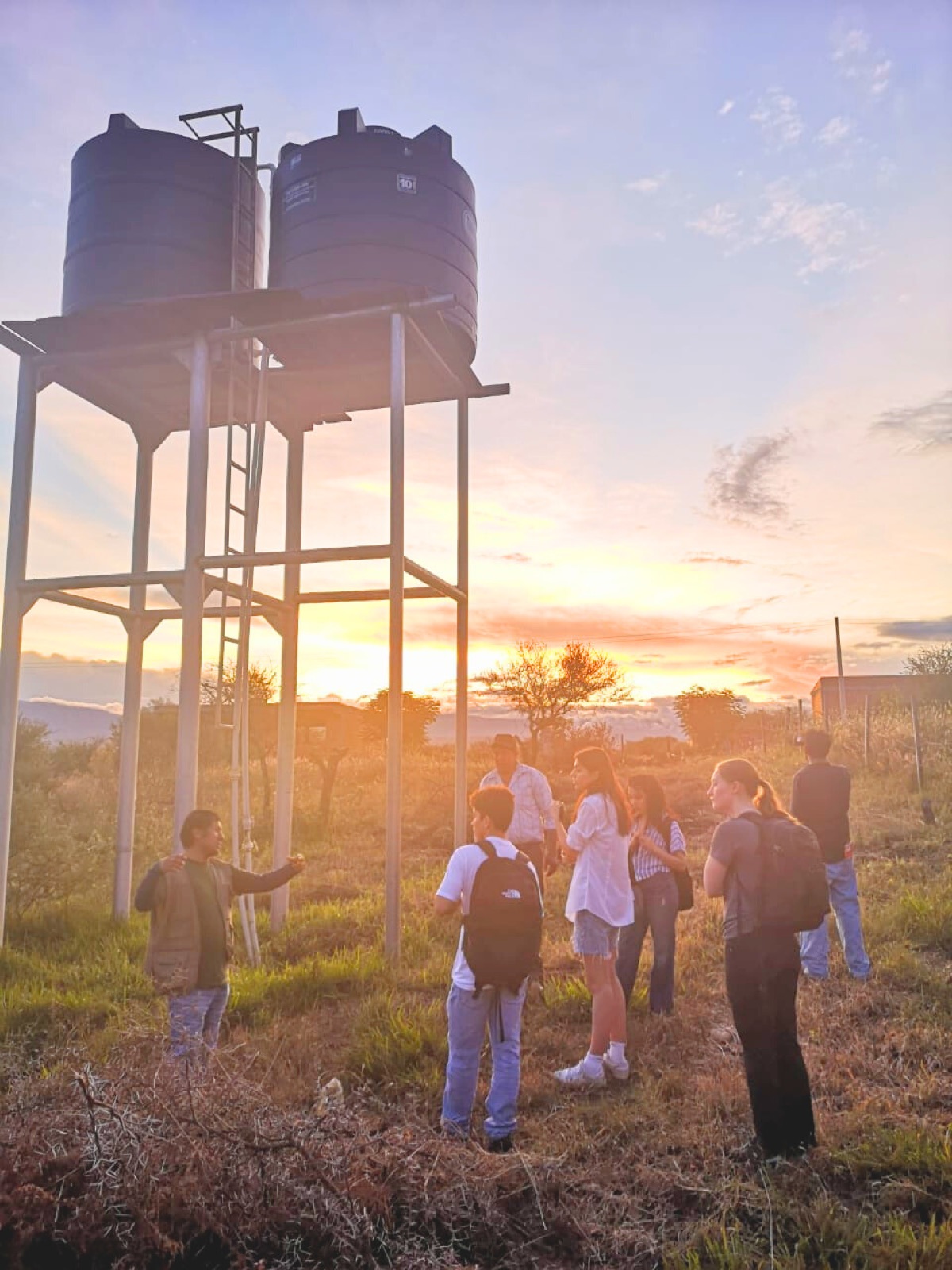 Water towers at the Bolivia project site